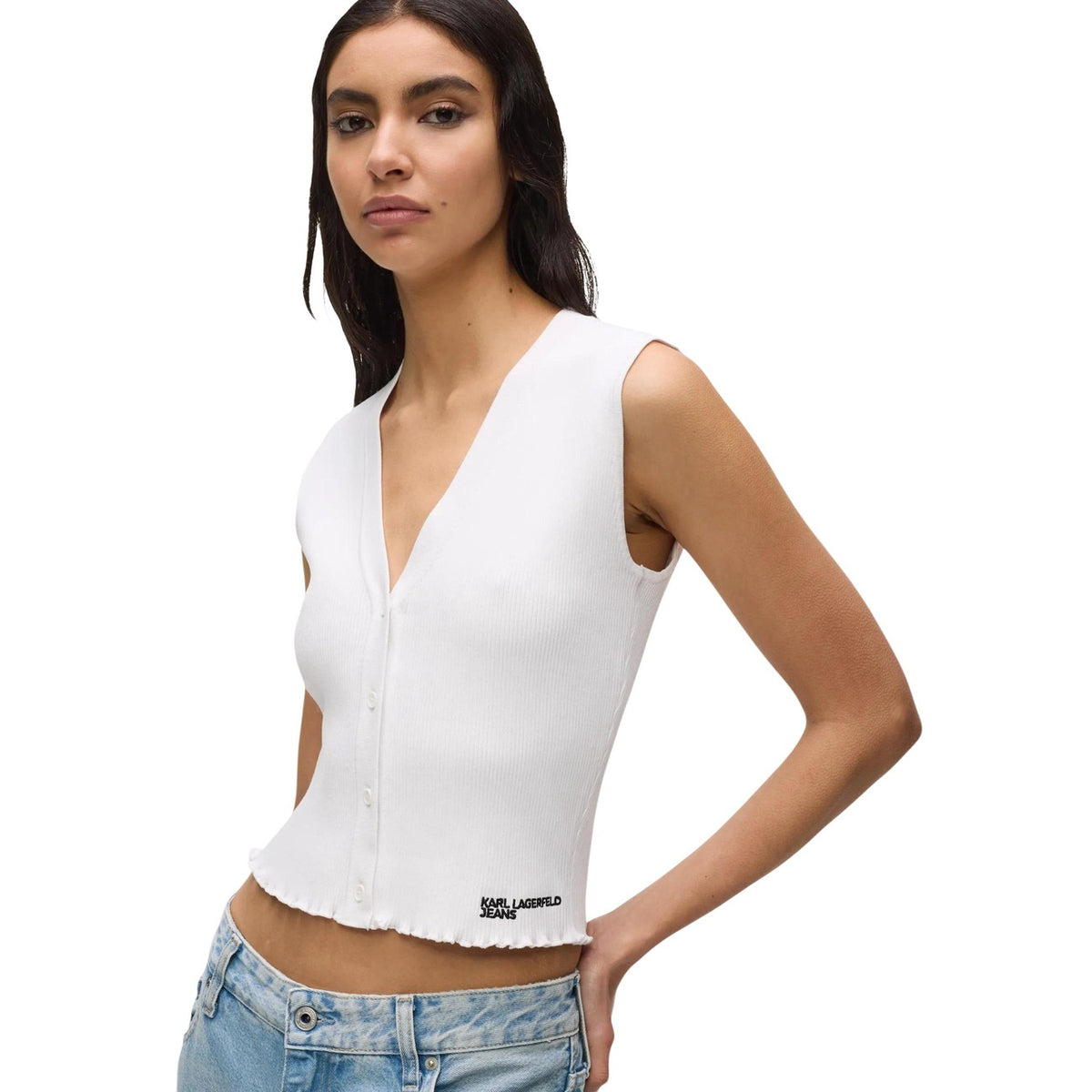 Karl Lagerfeld Jeans Tops Ar Lencītēm Sievietēm