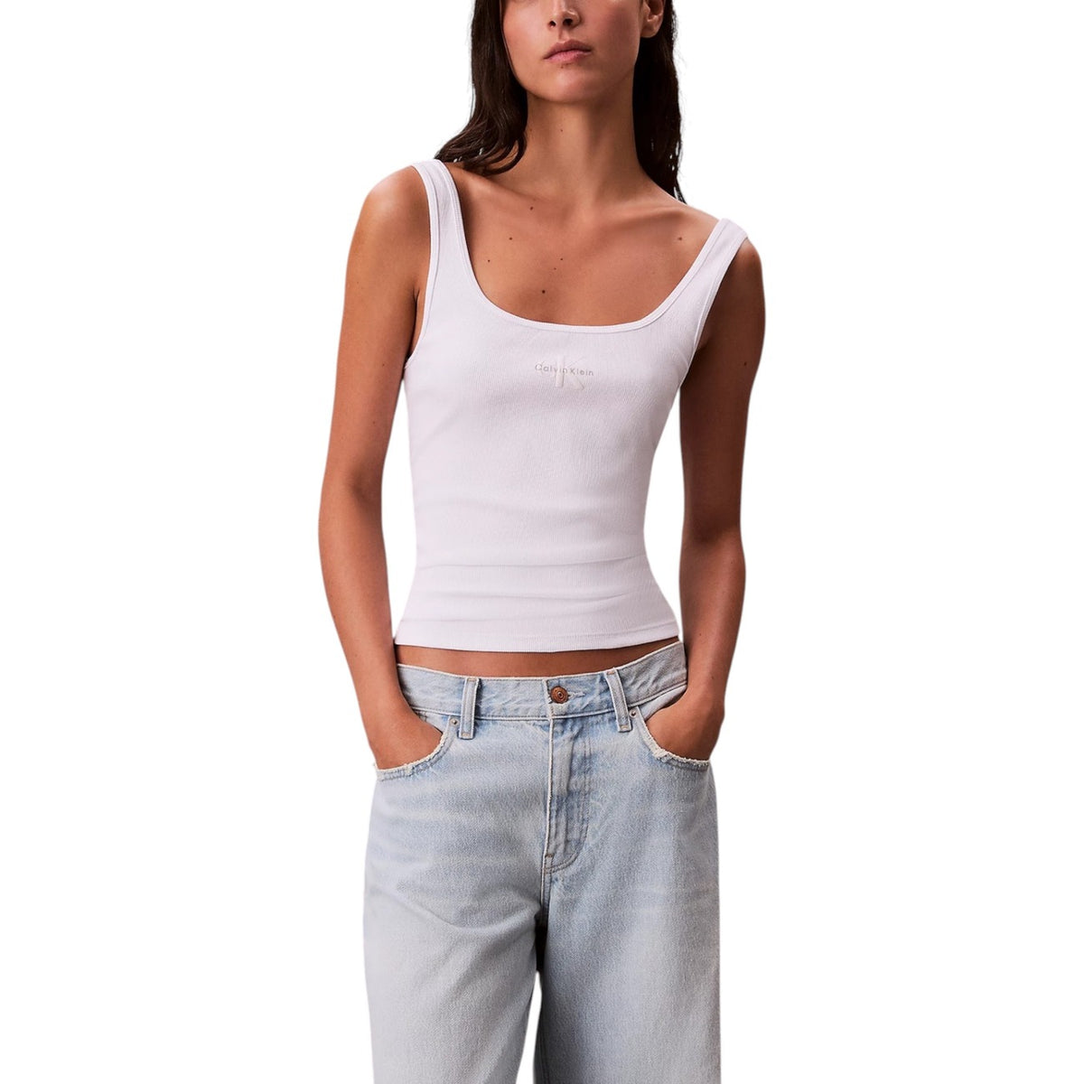Calvin Klein Jeans Tops Ar Lencītēm Sievietēm