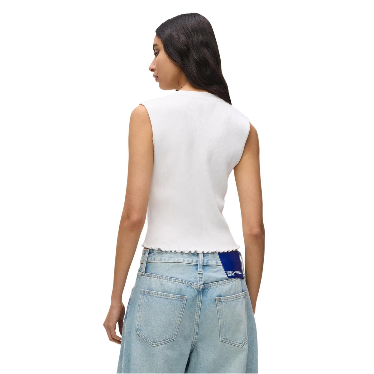 Karl Lagerfeld Jeans Tops Ar Lencītēm Sievietēm