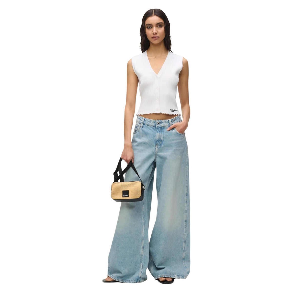 Karl Lagerfeld Jeans Tops Ar Lencītēm Sievietēm